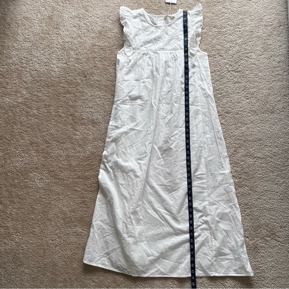 Zara White Embroidered Sleeveless Nightgown with Ruffles XS - Picture 7 of 7
